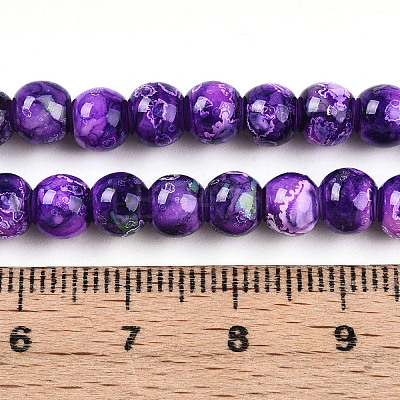 Baking Paint Glass Beads Strands DGLA-N003-6mm-A07-1