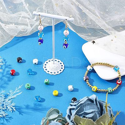 Nbead Handmade Evil Eye Lampwork Beads Strands LAMP-NB0001-49D-1