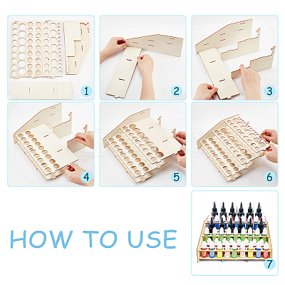 3-Layer Wooden Craft Paint & Brash Rack DIY-WH0401-04-1