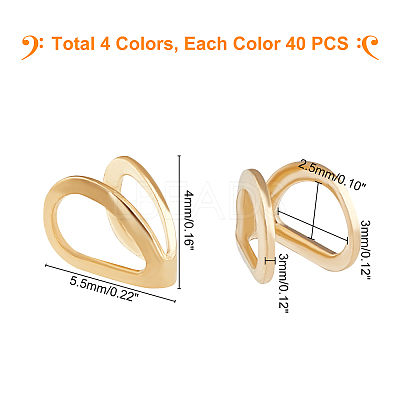 160Pcs 4 Colors 304 Stainless Steel Pendant Bails STAS-UN0022-70-1