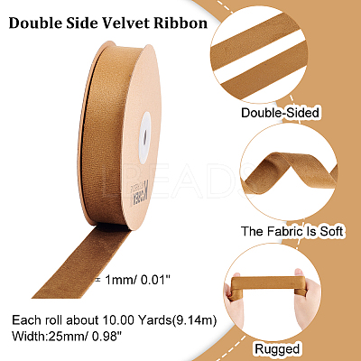 Double Side Velvet Ribbon SRIB-WH0011-058C-1
