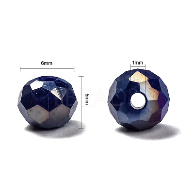 24 Colors Electroplate Glass Beads EGLA-X0006-04B-6mm-1