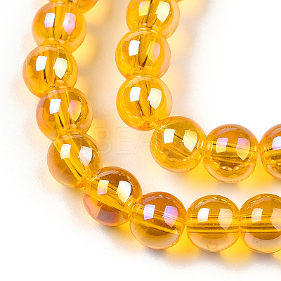 Electroplate Transparent Glass Beads Strands GLAA-T032-T6mm-AB11-1
