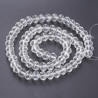 Faceted Rondelle Handmade Glass Beads X-GS011-01-1