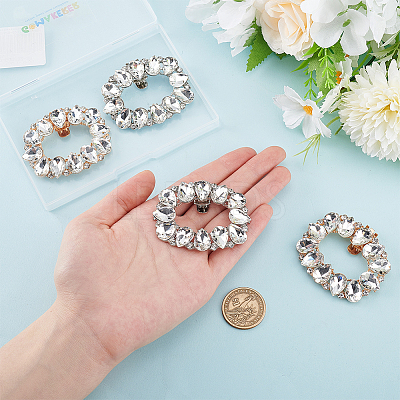 4Pcs 2 Colors Zinc Alloy Crystal Rhinestone Shoe Decoration FIND-GO0002-30-1