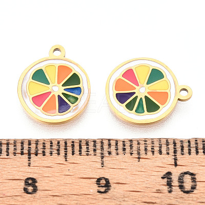 304 Stainless Steel Enamel Charms STAS-N112-05A-G-1