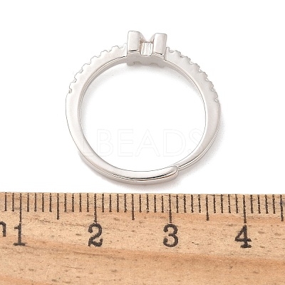 S925 Sterling Silver Adjustable Letter Rings for Women RJEW-M068-01P-M-1