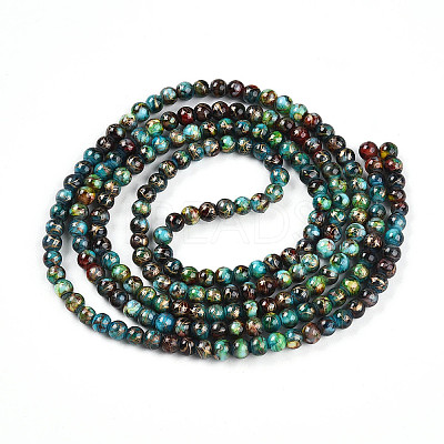 Baking Paint Glass Beads Strands DGLA-N003-4mm-B08-1