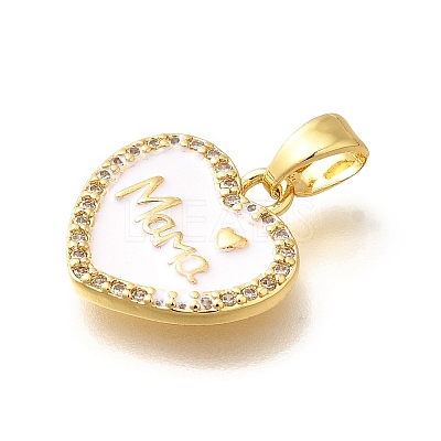 Brass Micro Pave Clear Cubic Zirconia Pendents KK-R212-12G-01-1