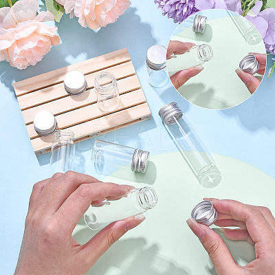 20Pcs 2 Styles Column Glass Screw Top Bead Storage Tubes CON-YW0001-89-1
