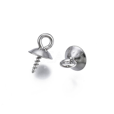 Non-Tarnish 304 Stainless Steel Cup Peg Bails Pendants STAS-S057-59A-P-1