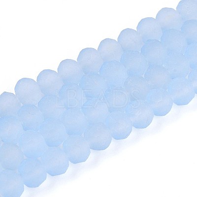Baking Paint Frosted Glass Beads Strands FGLA-N003-6mm-01-1