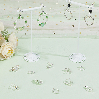 36Pcs 6 Styles Brass Clip-on Earring Converters Findings KK-SC0004-73-1
