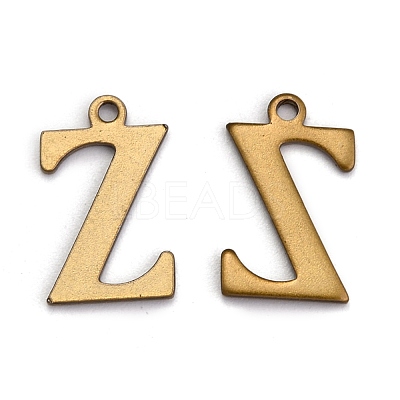 304 Stainless Steel Alphabet Charms STAS-H122-Z-AB-1