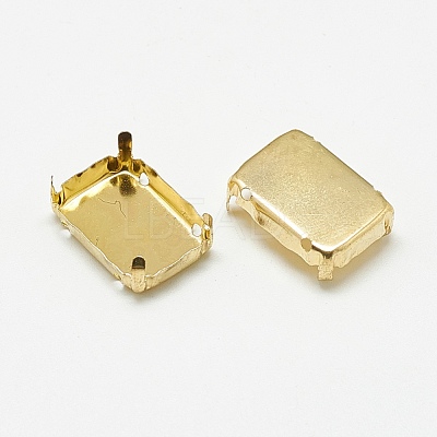 201 Stainless Steel Sew on Prong Settings STAS-T032-05G-10x14mm-1