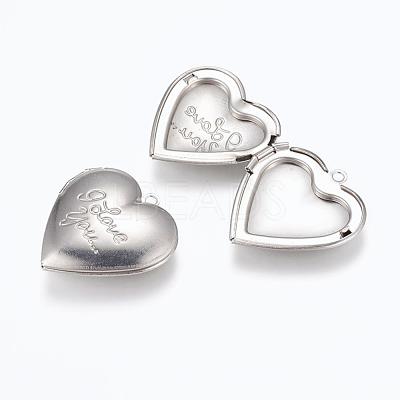 Tarnish Resistant 316 Stainless Steel Locket Pendants STAS-G146-17P-1