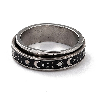 Non-Tarnish 203 Stainless Steel Rotating Spinner Fidget Band Rings for Anxiety Stress Relief LS-RJEW-G118-09P-1
