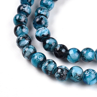 Baking Paint Glass Beads Strands DGLA-N003-4mm-A08-1