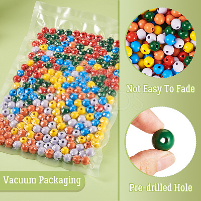 240Pcs 6 Colors Natural Wooden Beads WOOD-TA0002-74A-1