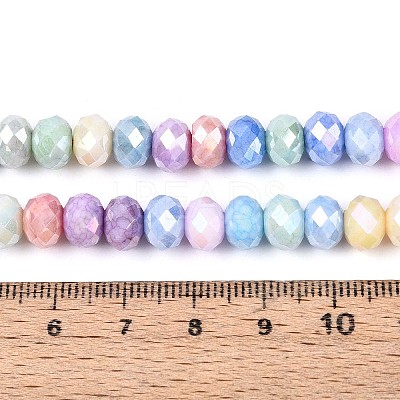 Anti-Tarnish Electroplate Rondelle Glass Beads Strands X-EGLA-T021-8mm-17-01-1
