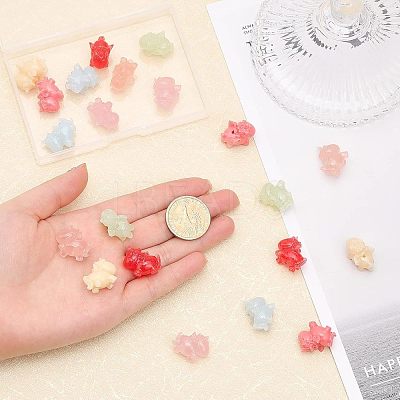 21Pcs 7 Colors Opaque Resin Beads RESI-CA0001-48-1