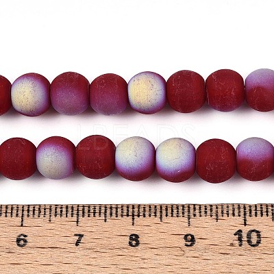 Frosted Opaque Glass Beads Strands LS-GLAA-T032-P8mm-MBB23-1