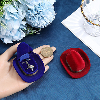 4Pcs 2 Colors Hat Velvet Jewelry Boxes CON-SC0001-19A-1