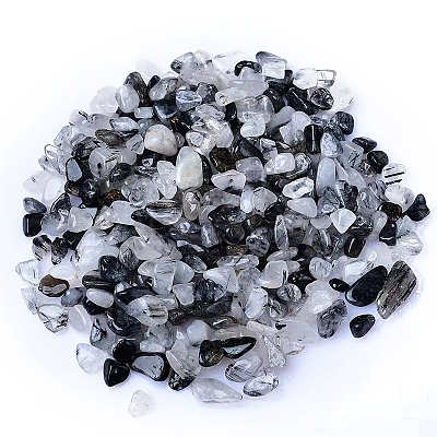 Natural Tourmalinated Quartz Tumbled Chips PW-WGA7DCE-10-1