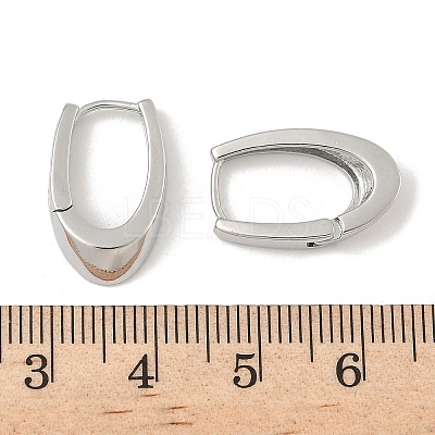U-Shaped Brass Hoop Earrings EJEW-D320-14P-1