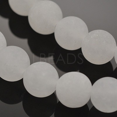 Natural White Jade Round Beads Strands G-D662-4mm-1