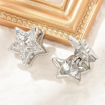 Brass Hoop Earrings for Women EJEW-U041-08P-1