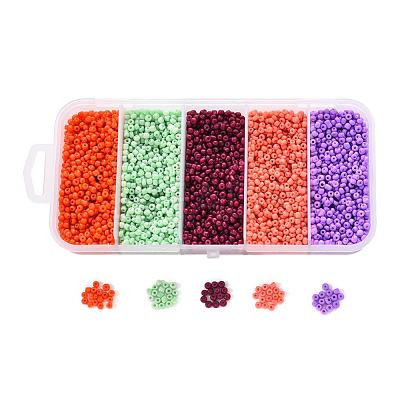 90G 5 Colors 12/0 Baking Paint Glass Seed Beads SEED-YW0001-14B-1