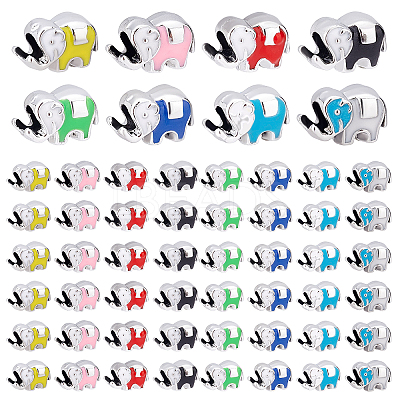 80Pcs 8 Colors CCB Plastic European Beads OPDL-PH0001-04-1