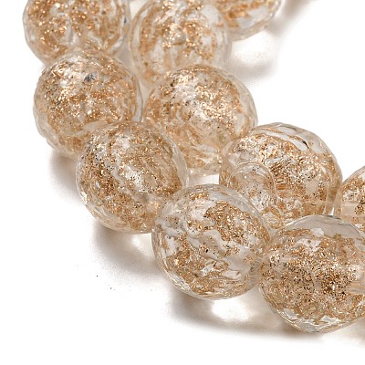 Handmade Gold Sand Lampwork Beads Strands LAMP-L079-06E-1
