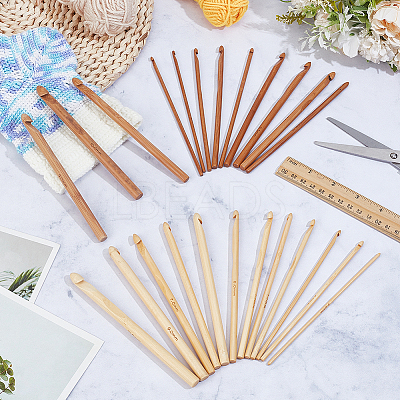 2Bags 2Colors Carbonized Bamboo Knitting Needles TOOL-CL0001-09-1