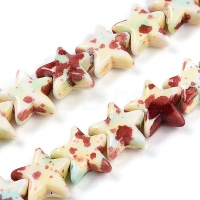 Spray Painted Synthetic Turquoise Beads Strands UNKW-T001-11K-01-1