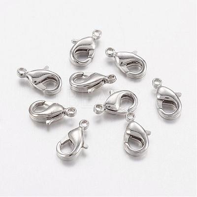 Brass Lobster Claw Clasps KK-901-N-NF-1