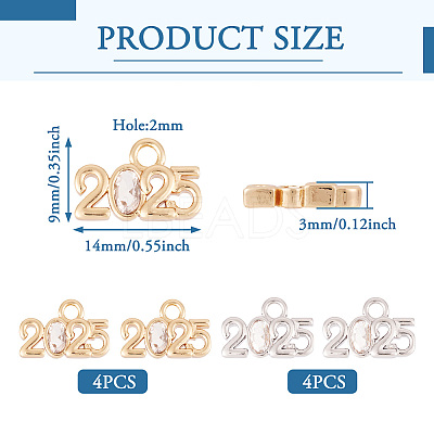 8Pcs 2 Colors Glass Charms KK-TA0001-77-1