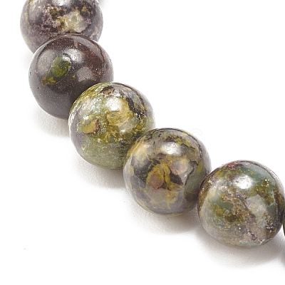 Natural Dragon Blood Stretch Bracelet with Alloy Beads BJEW-JB08017-05-1