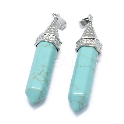 Synthetic Turquoise Pointed Pendants G-G795-01P-21-1
