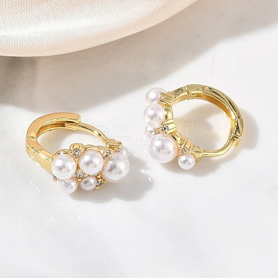 Brass Micro Pave Cubic Zirconia Hoop Earrings for Women EJEW-A168-17G-1
