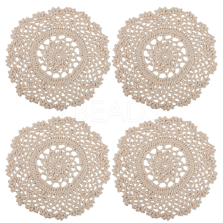 Handmade Cotton Lace Cup Coasters AJEW-GF0008-84B-1