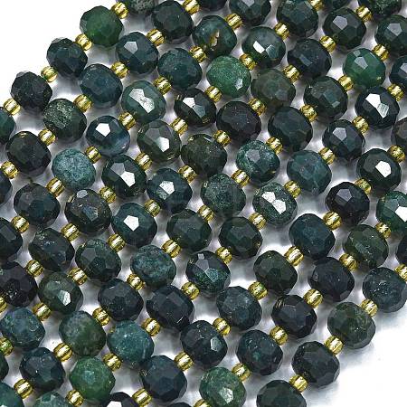 Natural Moss Agate Beads Strands G-K389-E24-01-1