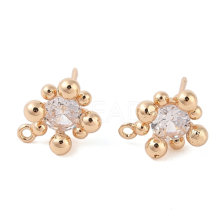 Brass Stud Earring Findings KK-N256-10G-1
