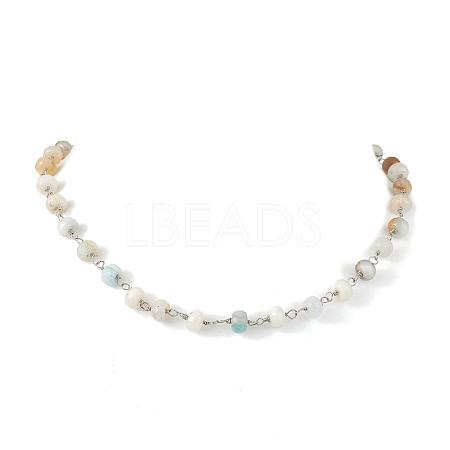 Natural Amazonite Necklaces for Women NJEW-JN04739-02-1