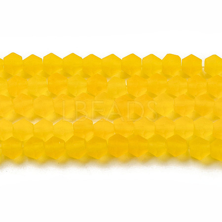 Imitate Austrian Crystal Frosted Glass Beads Strands GLAA-F029-TM4mm-B22-1