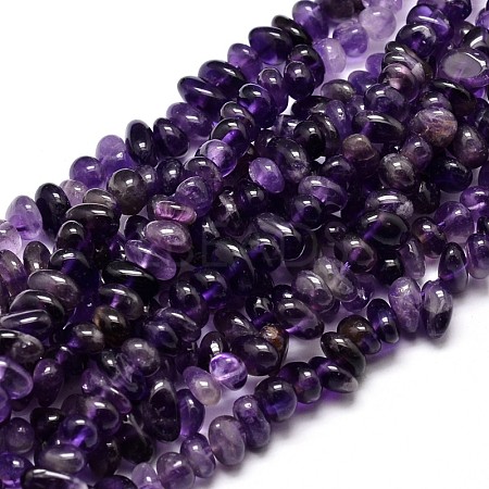 Natural Amethyst Chip Beads Strands X-G-E271-123-1