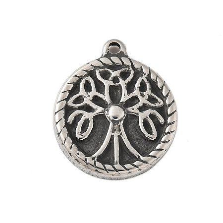 304 Stainless Steel Tibetan Style Pendants STAS-S185-07AS-A-1