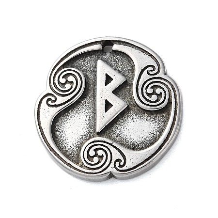 Rune Letters Alloy Pendants PALLOY-S193-01AS-18-1