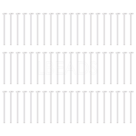 60Pcs 925 Sterling Silver Flat Head Pins STER-BC0002-17C-1